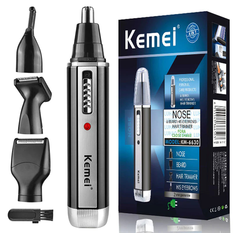 Tondeuse 4 en 1 pour barbe, oreilles, nez et cheveux