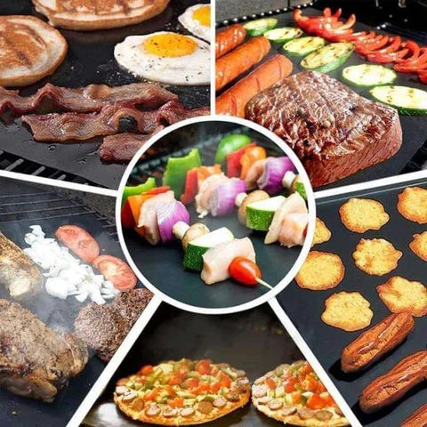 Lot de 2 Tapis de cuisson antiadhésif BBQ